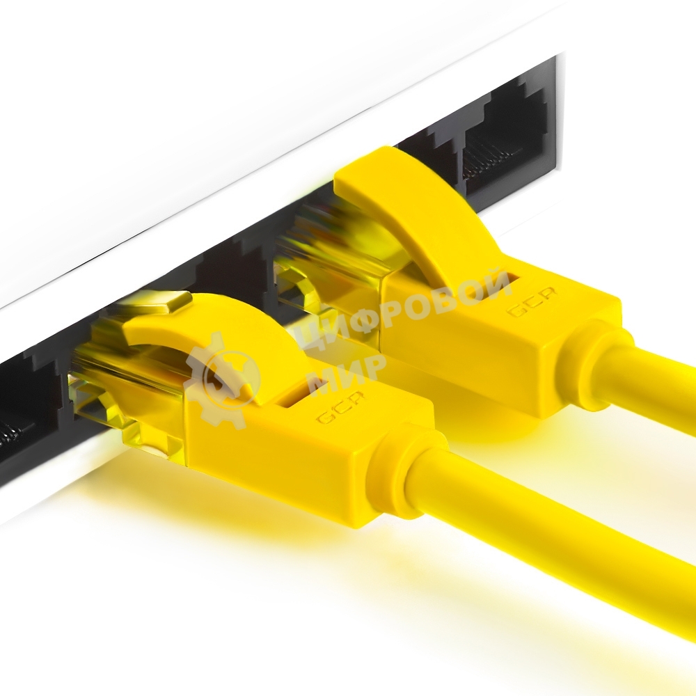 Патч-корд Greenconnect UTP прямой ethernet 0.5m cat.5е, RJ45, литой (Желтый) (GCR-LNC02-0.5m)