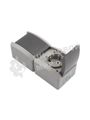 Блок из 2 розеток вертикальный Kranz INDUSTRIAL открытой установки с заземлением, IP54 серый