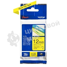 Наклейка ламинированная Brother TZe-631 (12 мм черн/желт, аналог TZ-631)