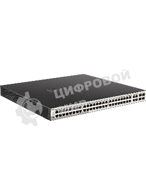 Коммутатор DGS-1210-52MP/F Smart L2 Switch 48х1000Base-T PoE, 4хCombo 1000Base-T/SFP, PoE Budget 370W, Compact CLI