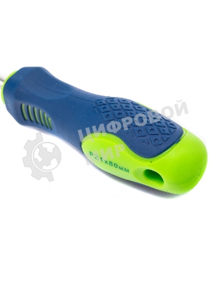 Отвертка Сибртех, PZ1 х 80 мм, CrV, двухкомпонентная рукоятка