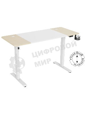 Стол компьютерный Cactus CS-EDL-WWD столешница МДФ дуб молочный каркас белый