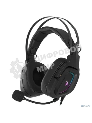 Гарнитура проводная с микрофоном A4Tech Bloody G570 черный/серый 2м мониторные USB оголовье (G570 USB/BLACK + GREY)