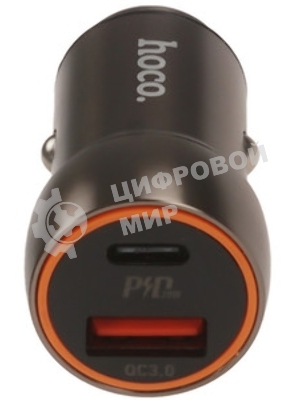 Автомобильное зарядное устройство Hoco Z46, 18Вт, USB, металлический серый, коробка