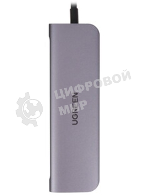 USB-концентратор UGREEN CM136-80132, USB Type-C, USB 3.0/HDMI/USB Type-C PD/AUX (3.5мм), USB