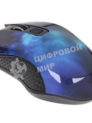 Мышь беспроводная Qumo Office M27 Universe синий, 1600 dpi, радиоканал, USB, кнопки - 4