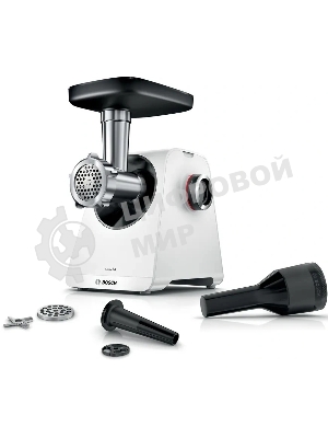 Мясорубка электрическая Bosch MFWS420W белый, 1900 Вт, 2.5 кг/мин, реверс, насадки - 3
