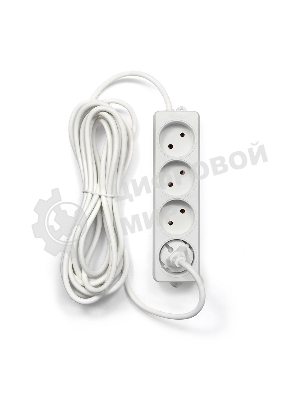 Удлинитель Гарнизон EL-NL4-W-5, 4 розетки допустимый ток 10А, длина 5 м.