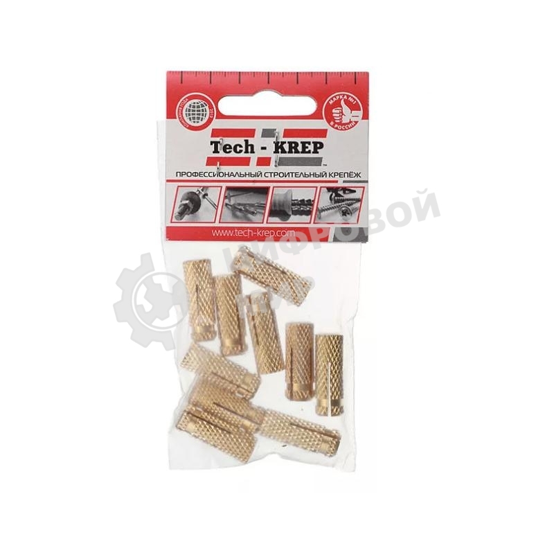 Анкер забиваемый латунный М8 (уп. 10 шт) пакет Tech-Krep 106745
