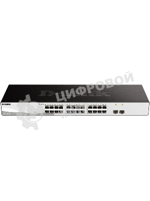 Коммутатор настраиваемый D-Link DGS-1210-26/F 24G 2SFP