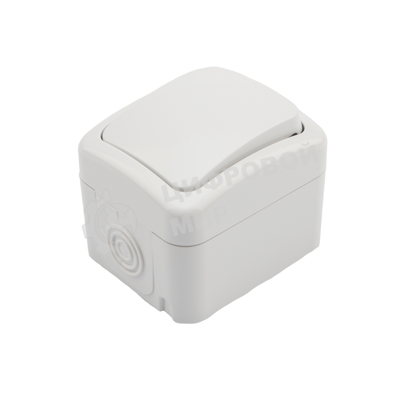 Выключатель одноклавишный Kranz Mini OG открытой установки, IP54 белый