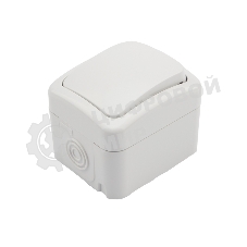 Выключатель одноклавишный Kranz Mini OG открытой установки, IP54 белый