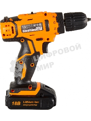 Дрель-шуруповерт Вихрь ДА-18Л-2К/Б, 18 В, 2 Ач, 45 Нм, щеточный