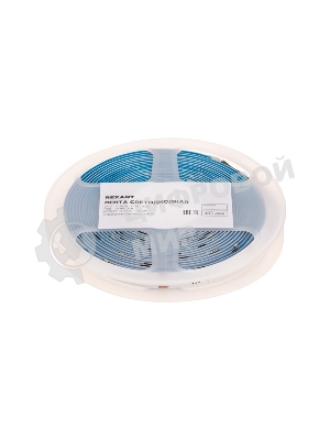 Лента светодиодная Rexant 24В, COB 12Вт/м, 720 LED/м, RGb, 10мм, 5м, IP20