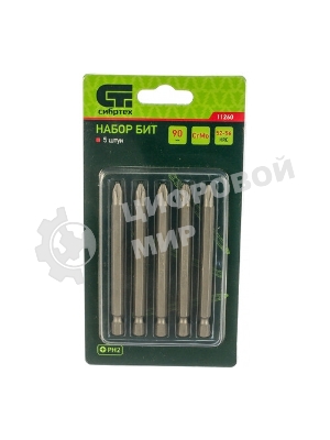 Набор бит Сибртех 11260ph2x90 сталь crmo 5шт