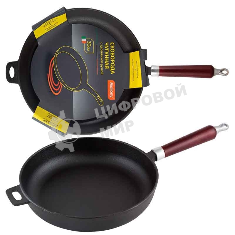 Сковорода чугунная MALLONY CIF30-W, чугун, диаметр 30 см, (в уп. 4 шт)