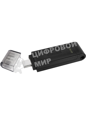 Флешка USB Kingston DataTraveler DT70 (DT70/64Gb), 64Gb, USB Type-C 3.2, R/W 70/45, черный