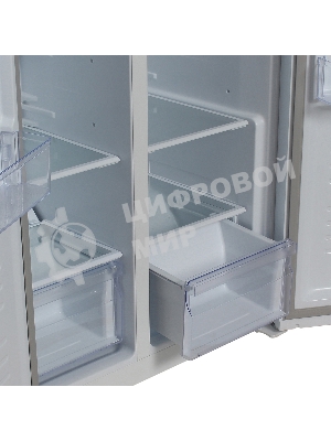 Холодильник Hyundai CS4502F белый двухкамерный Side by Side 271/165л морозилка сбоку