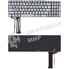 Клавиатура для ноутбука Asus N551 серая с подсветкой