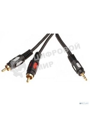 Шнур 3.5 Rexant Stereo Plug - 2RCA Plug 1.5М (GOLD)