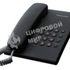 Телефон проводной Panasonic KX-TS2350RUB черный повтор номера, регул-ка громкости, кр.на стену