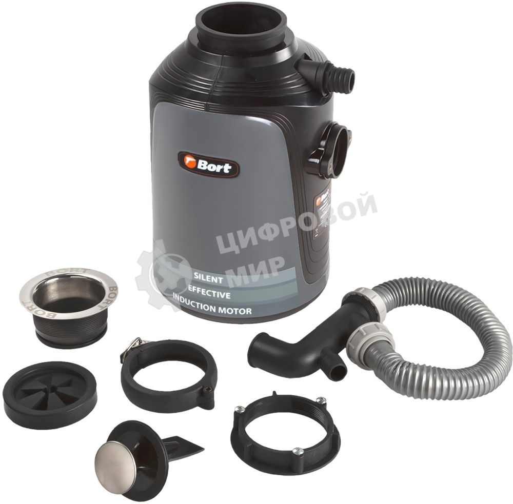 Измельчитель пищевых отходов Bort Alligator Plus, 750 Вт., объем 1 450 мл., пневмовыключатель