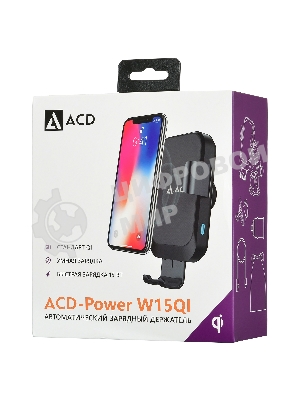 Автомобильная беспроводная зарядка-держатель с QC ACD 15Вт, 5В/2А~12В/1,5А RTL