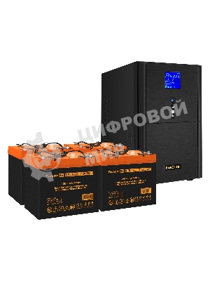 Комплект Источник бесперебойного питания EX295991RUS + батарея 55Aч EX285652RUS 4шт (инвертор, синус, для котла) ExeGate SineTower SZ-5000.LCD.AVR.2SH.1C13.T.RJ.USB <5000VA/4000W, чистый синусоида, LCD дисплей, AVR, 2*Schuko+1*C13+клеммы, RJ45/11, USB, линейно-интерактивный, черный> + батарея ExeGate HRL 12-55 (12В, 55А·ч) 4шт