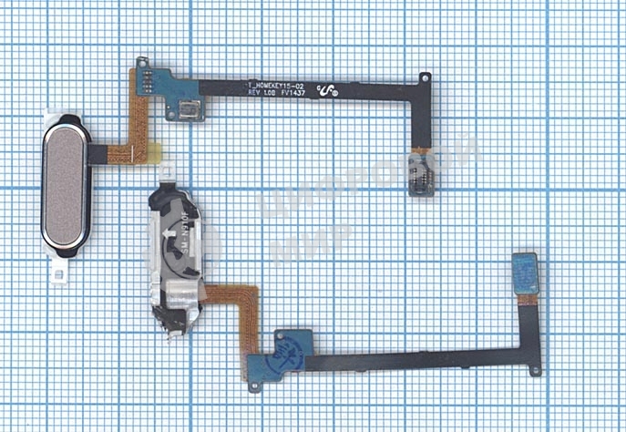 Кнопка HOME в сборе с механизмом и шлейфом для Samsung Galaxy Note 4 N910, золотая