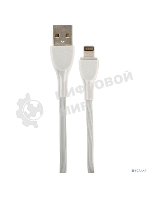Кабель PERFEO USB A вилка - Lightning вилка, 2.4A, серый, силикон, 1 м., ULTRA SOFT (I4332)
