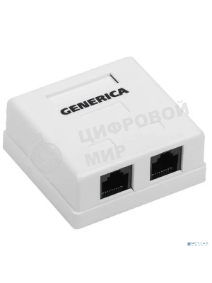Розетка компьютерная информационная настенная RJ45 кат. 5Е UTP 2 порта GENERICA