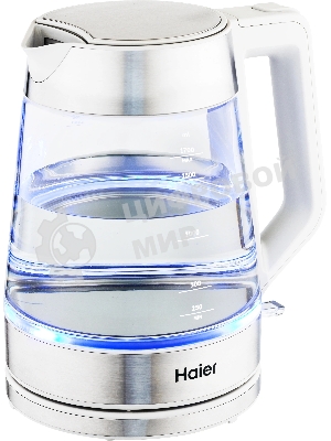 Чайник электрический Haier HK-500 1.7л. 2200Вт серый/белый корпус: стекло/пластик (TD0029955RU)