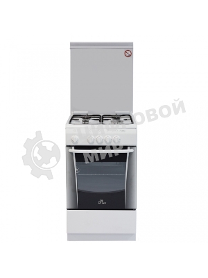 Плита газовая De Luxe 506040.05Г (КР) белый, конфорок 4 шт, духовка 54 л, 50 см x 85 см x 60 см
