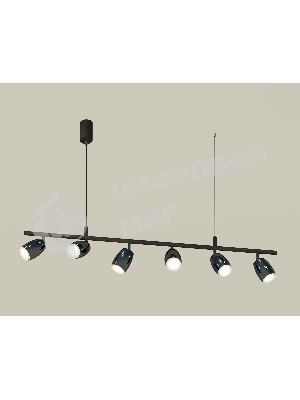 Светильник Ambrella light XB9006550/6 SBK/DCH/FR черный песок/черный хром/белый матовый MR16 GU5.3 (С9006, С1123, N7165)