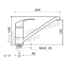 SL85-004FBS-25 Смеситель для кухни, ø35