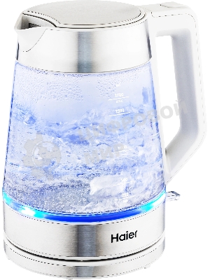 Чайник электрический Haier HK-500 1.7л. 2200Вт серый/белый корпус: стекло/пластик (TD0029955RU)