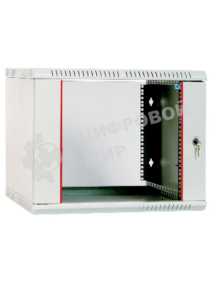 Шкаф настенный ЦМО ШРН-Э-18.500 18U 600x520мм пер.дв.стекл несъемные бок.пан. серый
