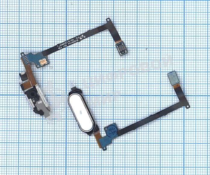 Кнопка HOME в сборе с механизмом и шлейфом для Samsung Galaxy Note 4 N910, белый