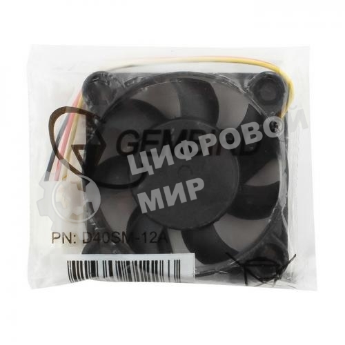 Вентилятор для корпуса Gembird черный, 40 мм, 6000 об/мин, 25 дБ, 3 pin