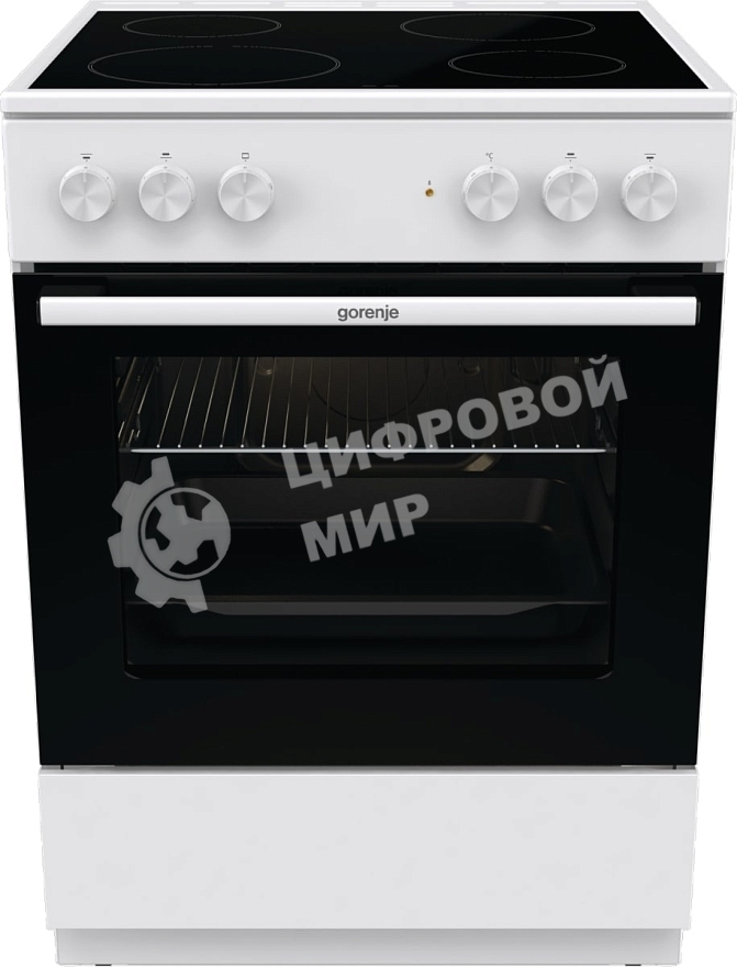 Плита электрическая Gorenje GEC6A11WG белый, конфорок 4 шт, духовка 65 л, 60 см x 85 см x 60 см