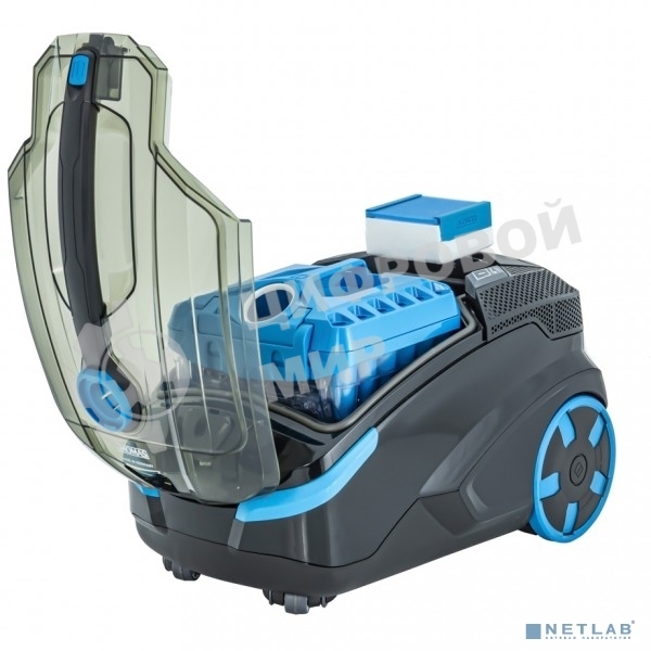 Моющий пылесос Thomas DryBOX Amfibia черный/голубой, 325/1700 Вт, уборка влажная/сухая/сбор жидкости, пылесборник контейнер 2.6 л