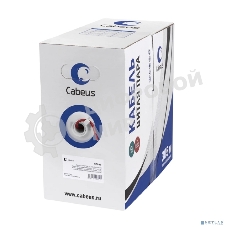 Кабель витая пара UTP (U/UTP) Cabeus UTP-4P-Cat.5e-SOLID-LSZH-RD, категория 5e, 4 пары (24 AWG), одножильный, красный, LSZH, нг(А)-HF, (305 м)
