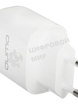 Сетевое зарядное устройство Qumo Energy light PD 20Вт, (модель 0105), USB Type-C PD, + кабель 1м. Type-C на Type-C, белый