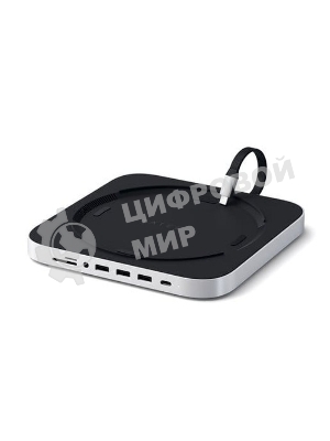 USB док станция с подставкой Satechi Mac Mini Stand & Hub для Mac Mini. Порты: 1x USB-C, 3 x USB, 3,5мм AUX, SD, microSD