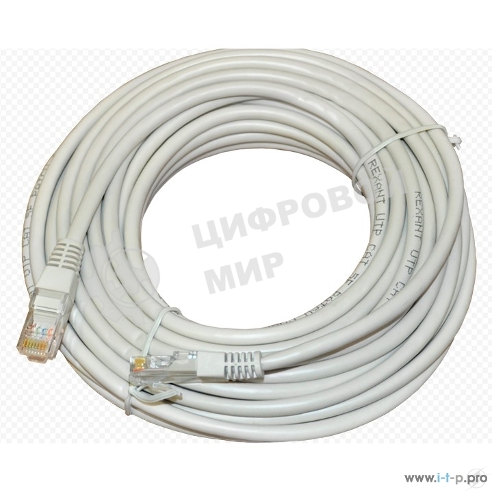 Пaтч-корд U/UTP Rexant, cat.5e, RJ45-RJ45, неэкранированный, PVC серый, 25м