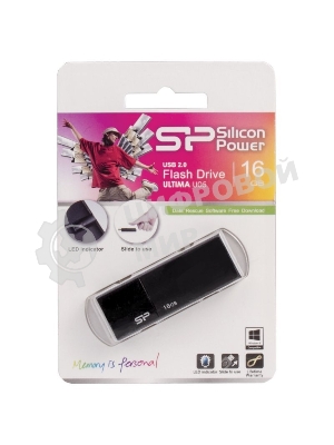 Флешка USB Silicon Power USB 16Gb Ultima U05 SP016Gb,UF2U05V1K USB 2.0, черный