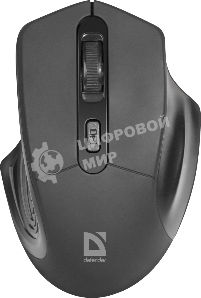 Мышь беспроводная Defender Datum MB-345 черный, 1600 dpi, радиоканал, USB, кнопки - 4