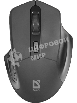 Мышь беспроводная Defender Datum MB-345 черный, 1600 dpi, радиоканал, USB, кнопки - 4