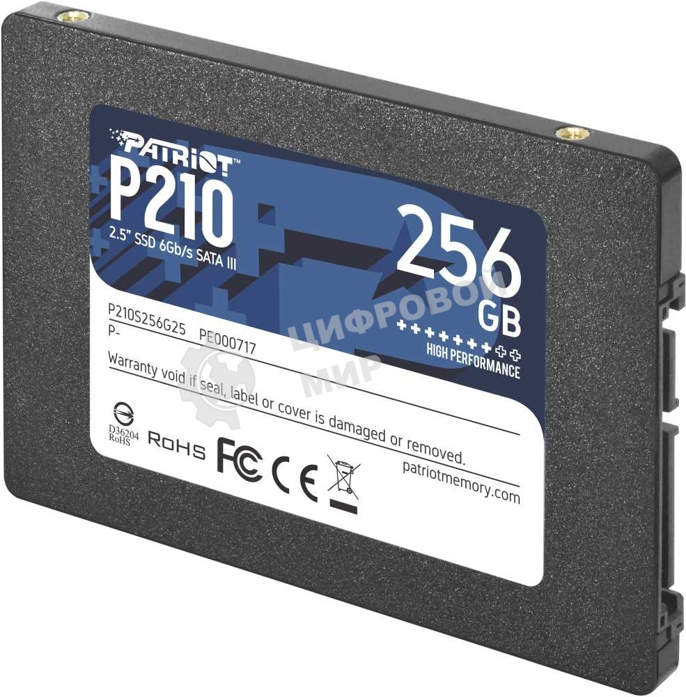 Накопитель SSD Patriot P210, 256Gb, SATA III, 2.5