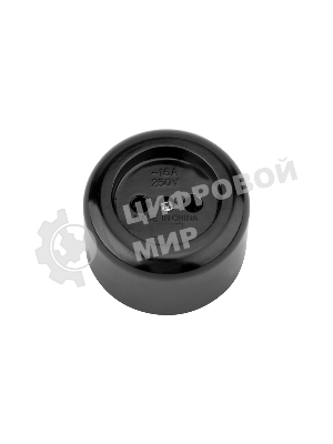 Розетка штепсельная Rexant карболитовая, открытой установки, б/з 16 А, черный